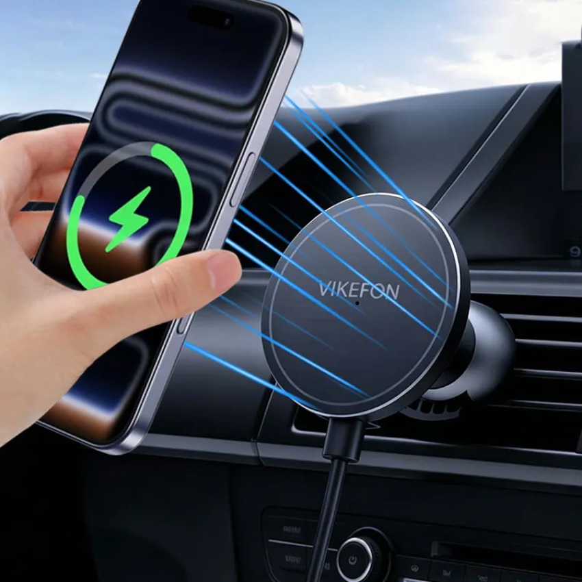 Magnetic Phone Holder For Car Vent - Araba kablosuz şarj cihazı manyetik telefon