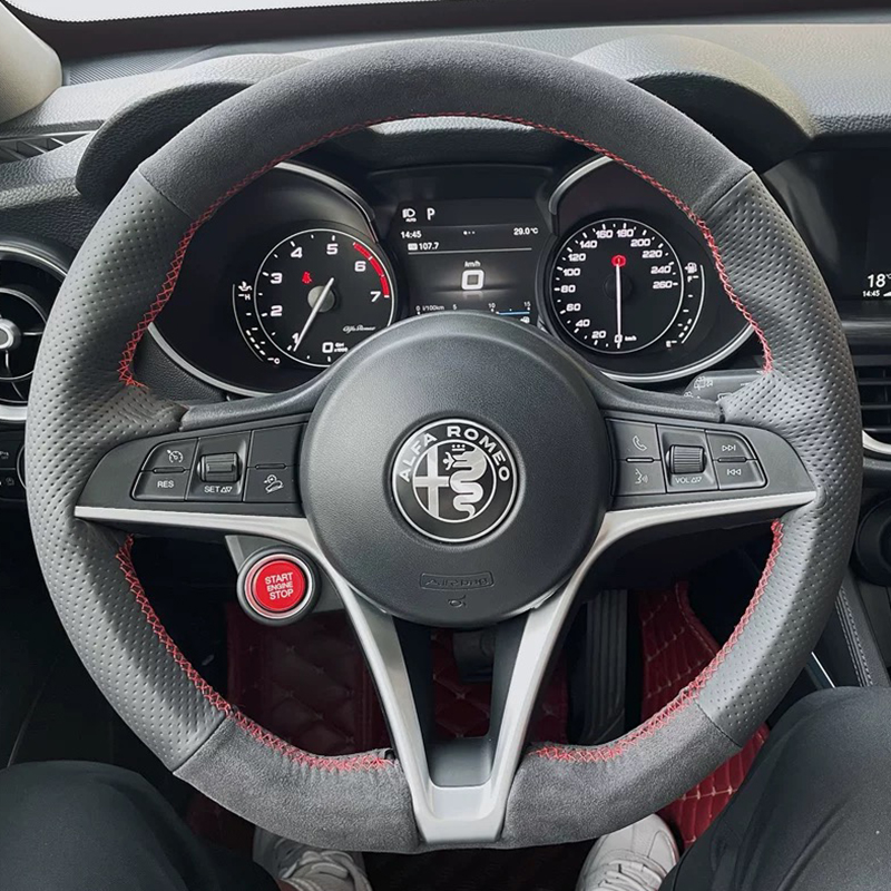 Alfa Romeo Giulia Stelvio 2015 - Car Steering Wheel Cover Anti Slip Breathable incelemesi ve fiyatı