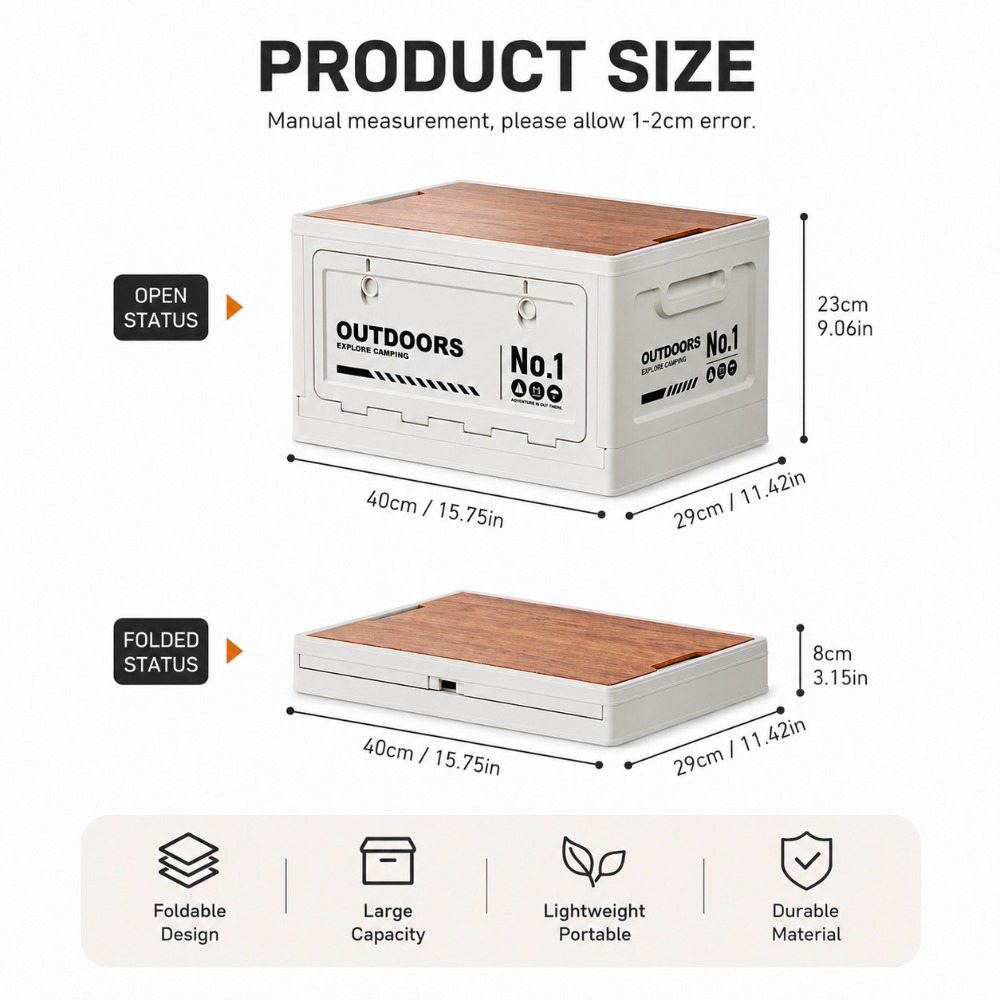 Ahşap Kapaklı Katlanabilir Kam - Car Trunk Organizer Foldable Storage Box incelemesi ve fiyatı