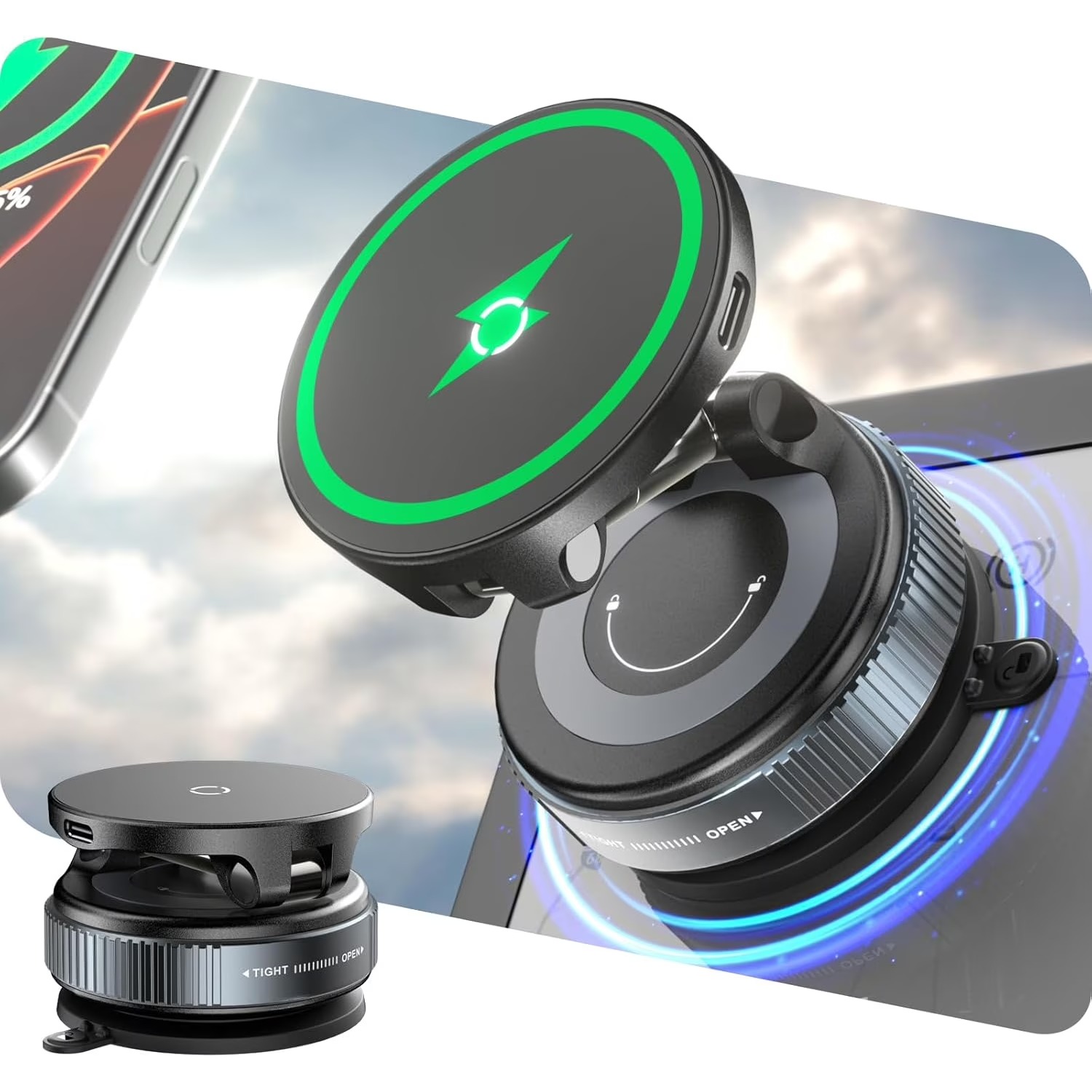 15W Kablosuz Hızlı Şarj Cihazı - Wireless Car Charger Mount Fast Charging incelemesi ve fiyatı
